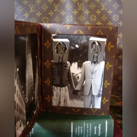 Ultra RARE Vintage LOUIS VUITTON 2 photo Art Desk Frame Executive Accessory LV - Picture 10 of 13